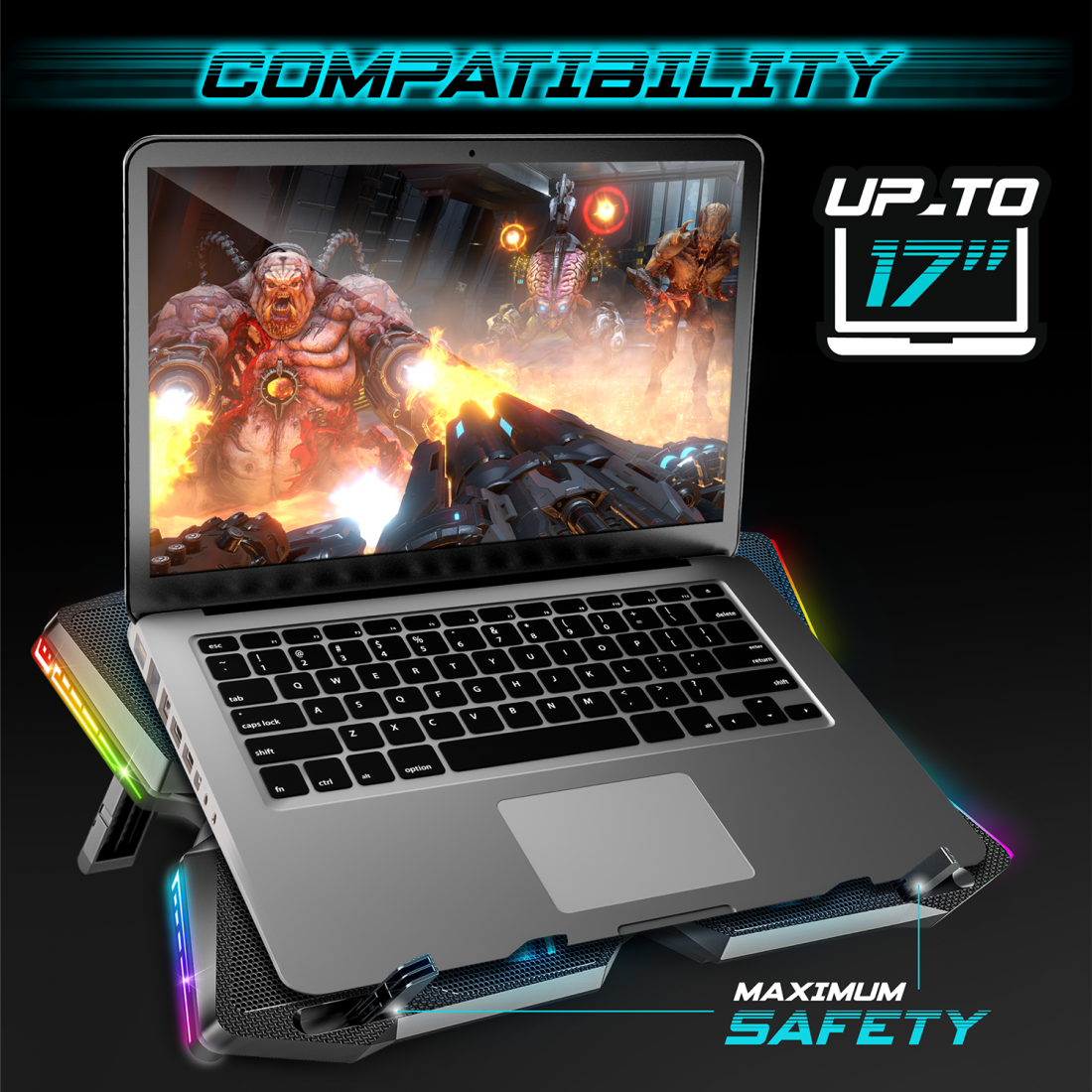 Airblade 500 - Support ventilé RGB pour PC portable