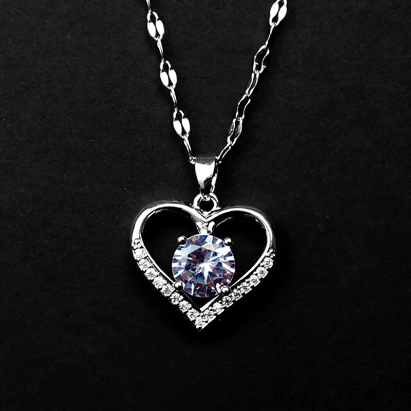 Collier avec Pendentif Cœur en Acier Inoxydable Doré