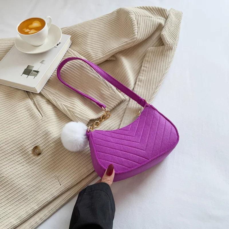 Mini Sac à Bandoulière en Feutre pour Femmes