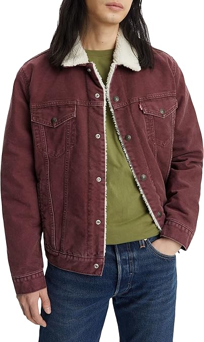 Levi's Type 3 Sherpa Trucker – Veste Homme (Decadent Chocolate Canvas)