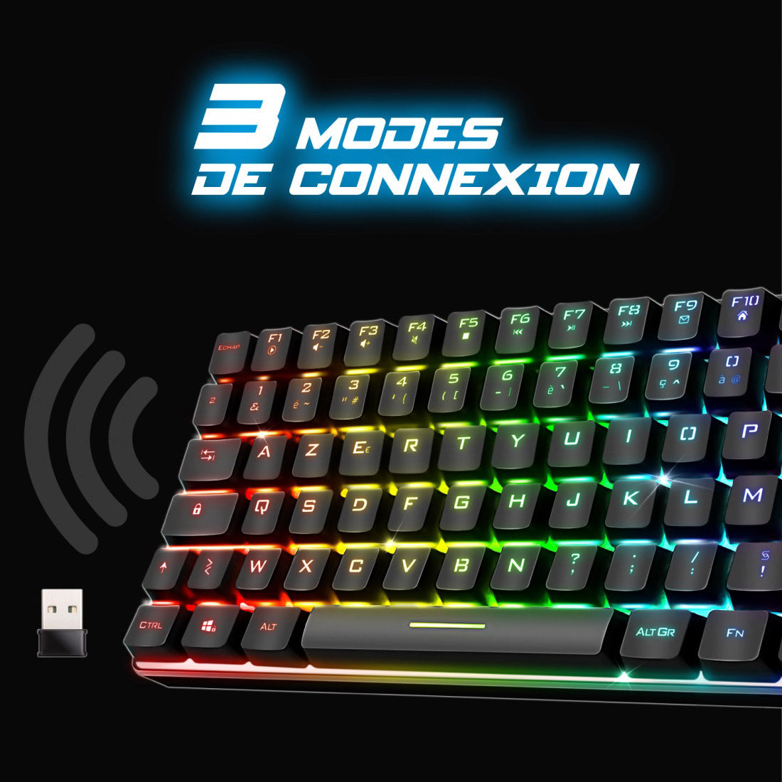 Clavier Semi-mécanique TKL RGB Sans fil - ELITE-K70 - Spirit of Gamer