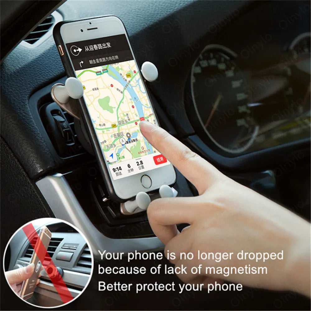 Support Téléphone Voiture à Gravité - Fixation sur Aération