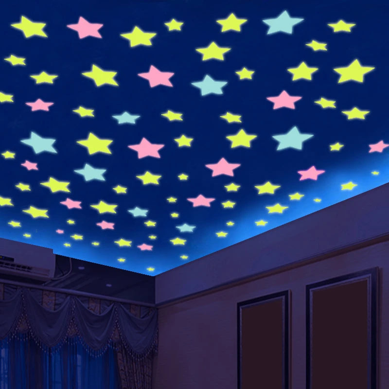 Autocollants muraux étoiles fluorescents en PVC