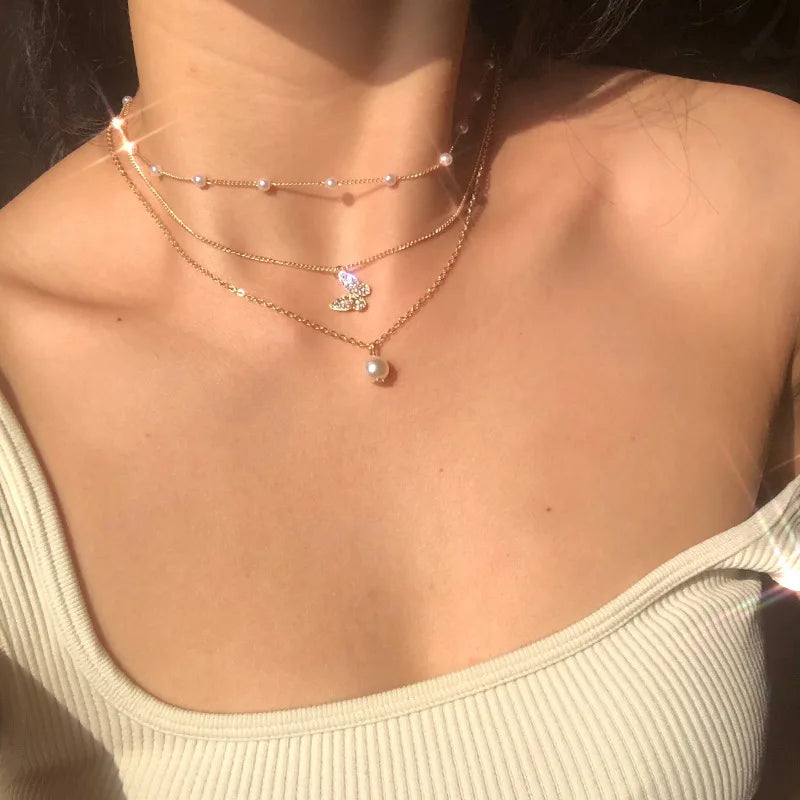 Ensemble de Colliers à Pendentifs en Cristal Zircon