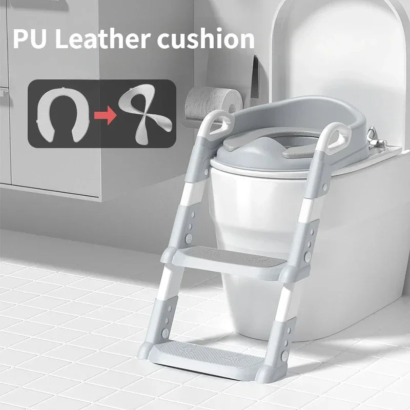 Abattant de toilette enfant avec escalier et support pliant