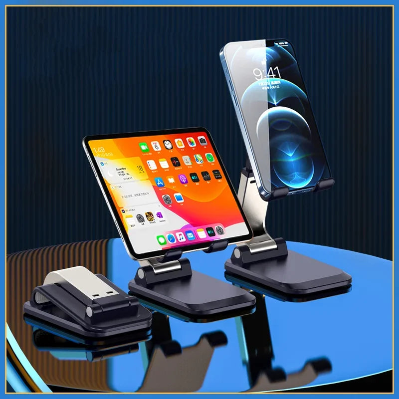Support de Bureau Pliable en Métal pour Téléphone et Tablette