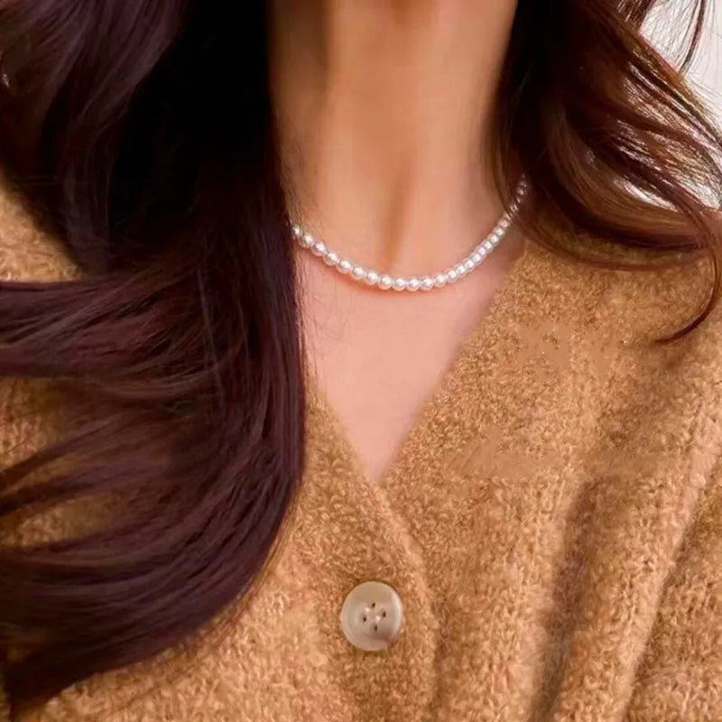 Collier Ras-du-Cou Cœur d'Amour en Perles