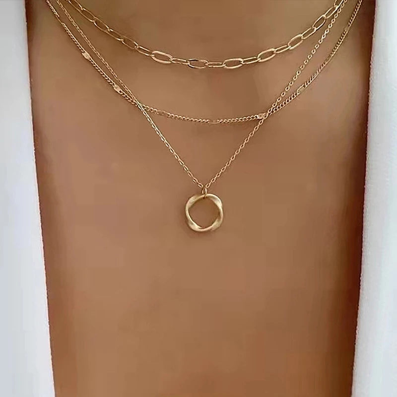 Ensemble de Colliers à Pendentifs en Cristal Zircon