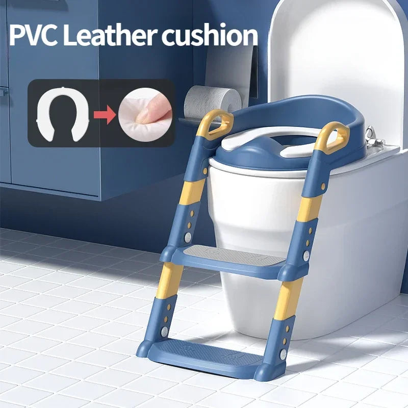 Abattant de toilette enfant avec escalier et support pliant
