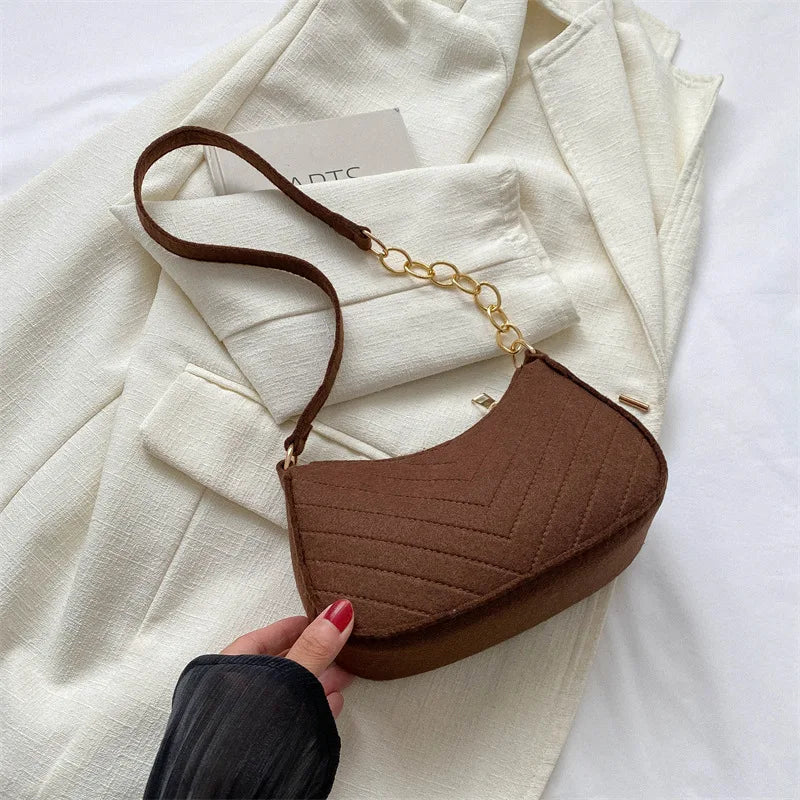Mini Sac à Bandoulière en Feutre pour Femmes