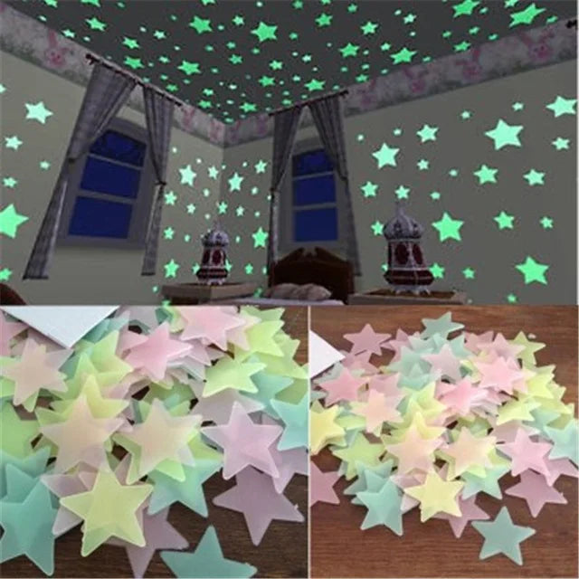 Autocollants muraux étoiles fluorescents en PVC