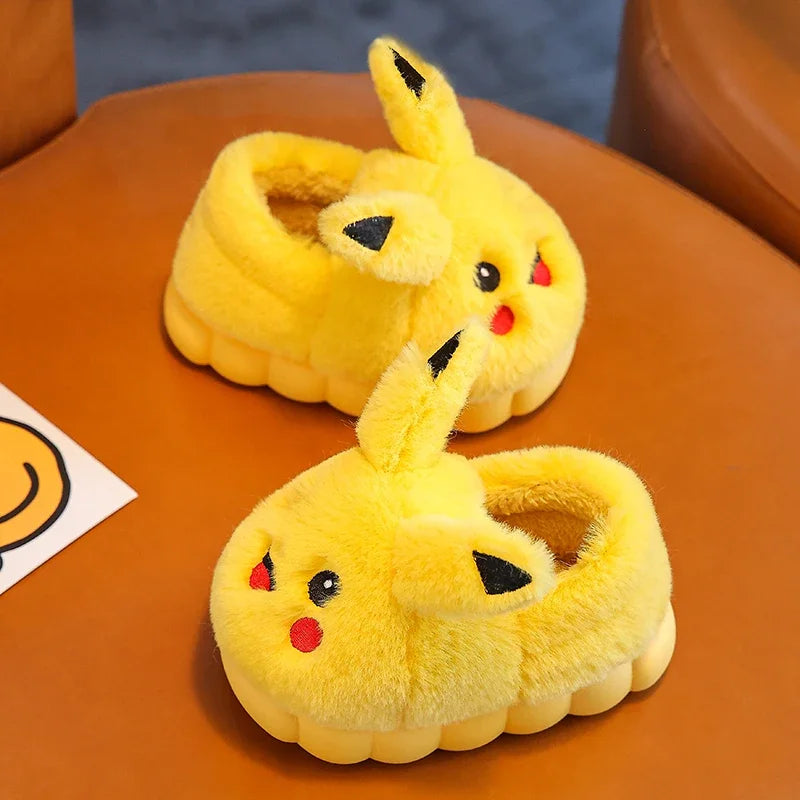 Pantoufles plates en peluche pour enfants