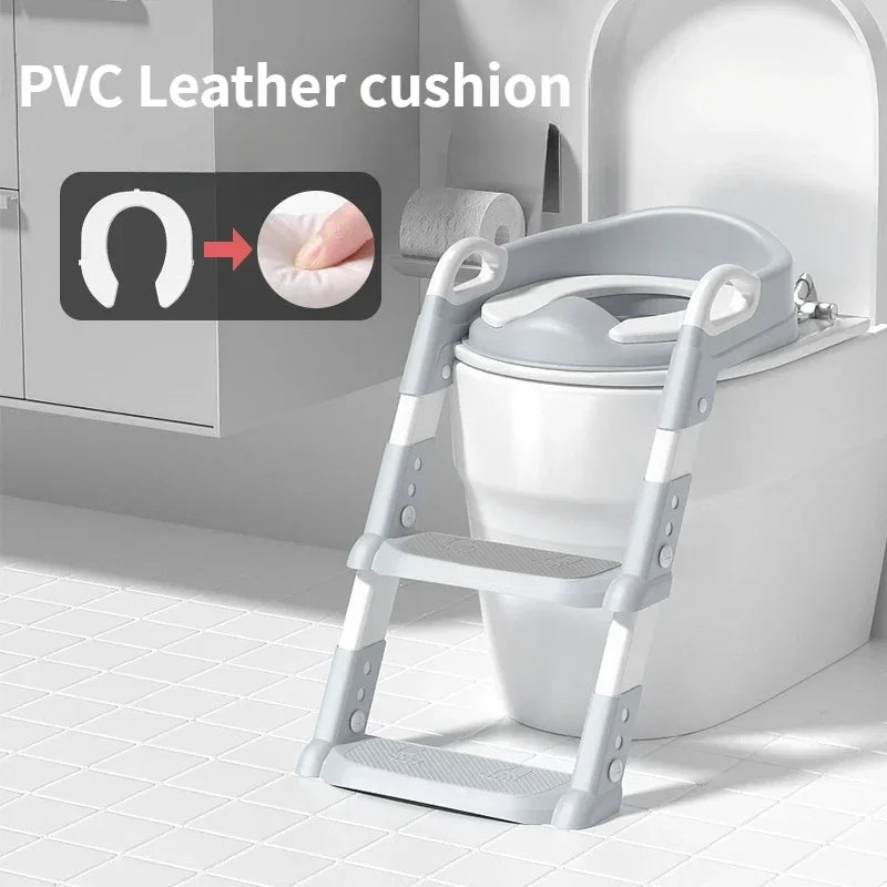 Abattant de toilette enfant avec escalier et support pliant