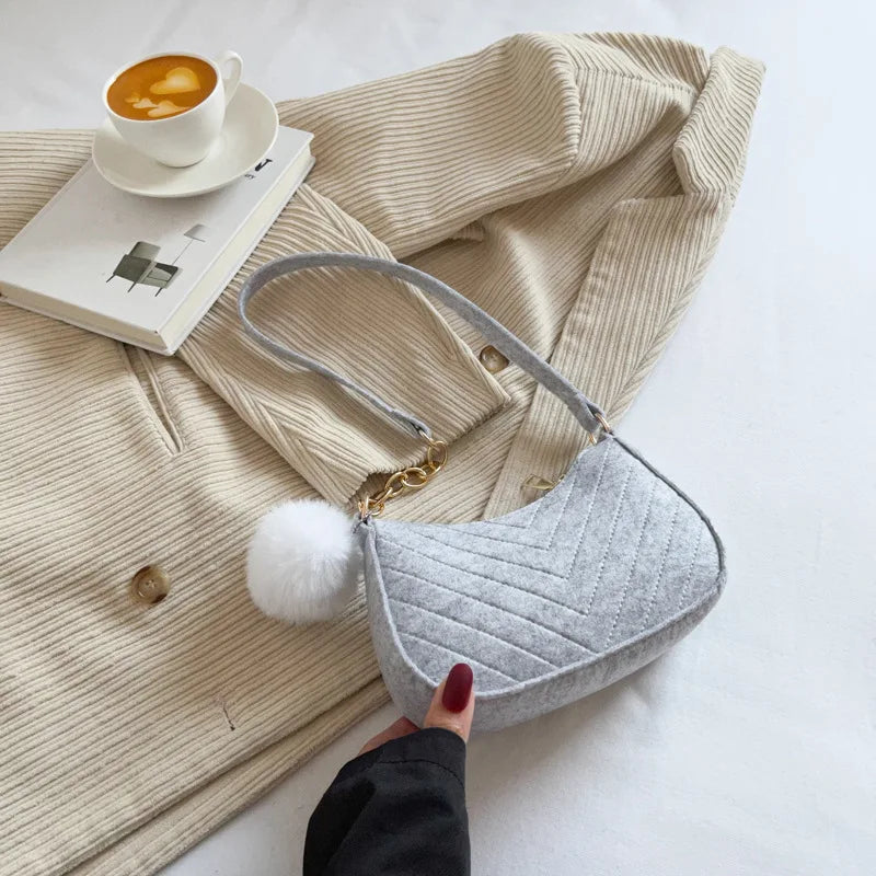 Mini Sac à Bandoulière en Feutre pour Femmes