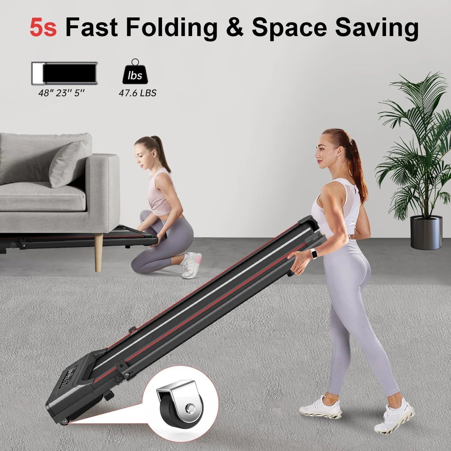 Bigzzia Tapis de Course Pliable pour la Maison