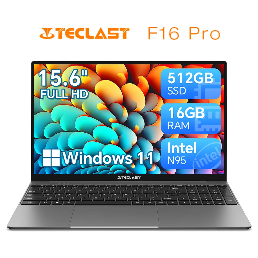 Ordinateur portable Teclast F16Pro 15,6" - Puissance et Élégance Slim