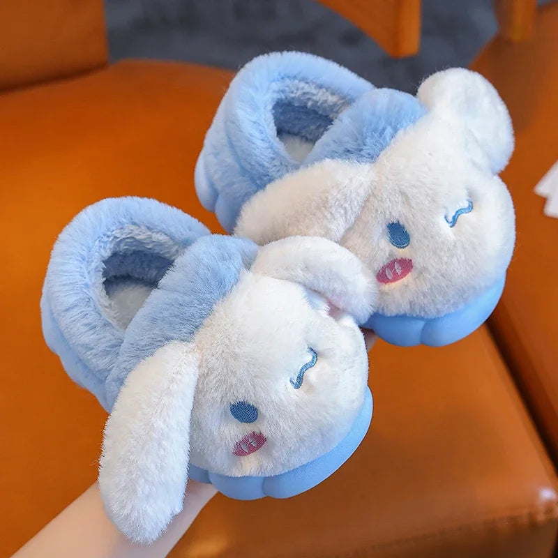 Pantoufles plates en peluche pour enfants