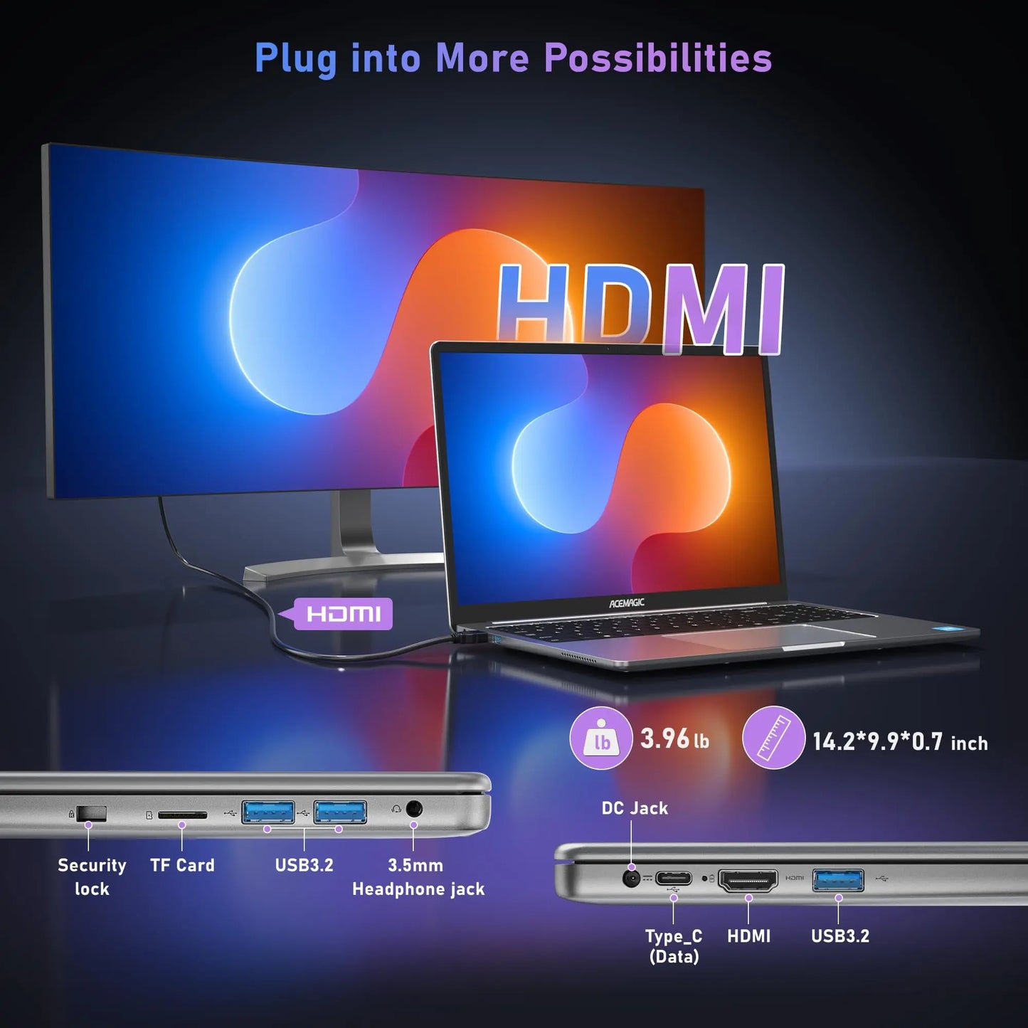 ACEMAGIC Laptop 16" - Performances Avancées pour Travail et Divertissement
