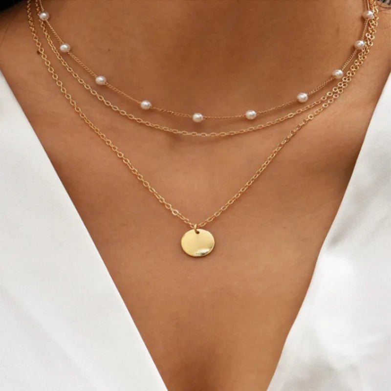 Ensemble de Colliers à Pendentifs en Cristal Zircon