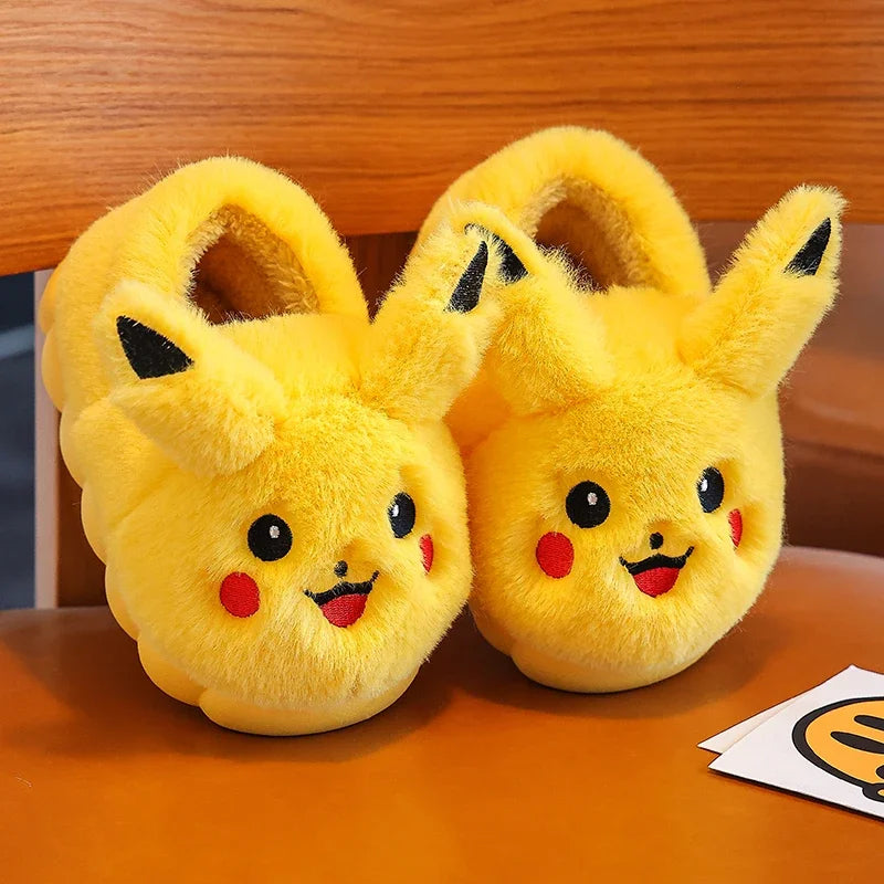Pantoufles plates en peluche pour enfants