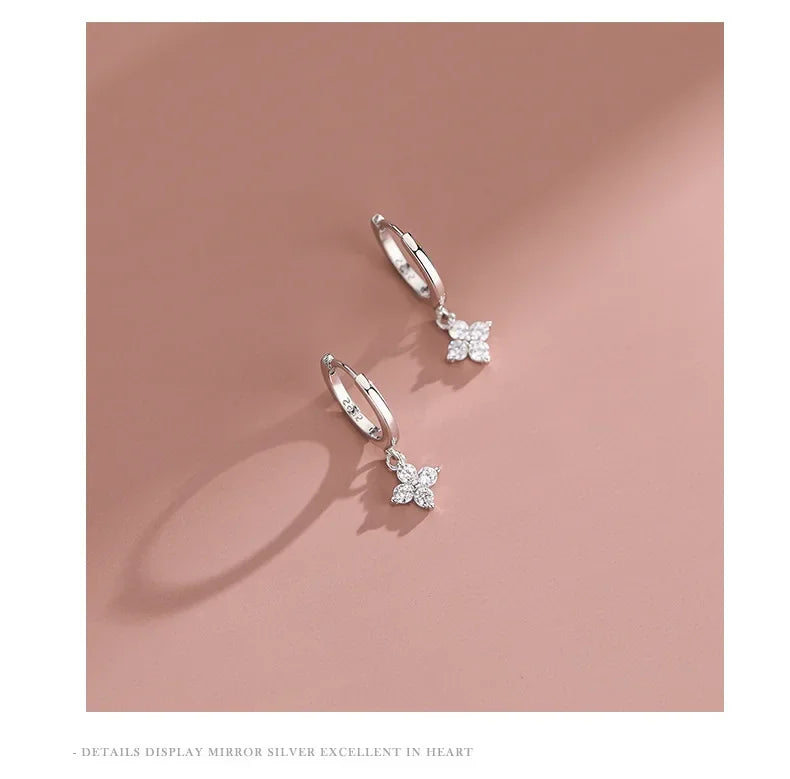 Boucles d'Oreilles Feuille en Argent Sterling 925
