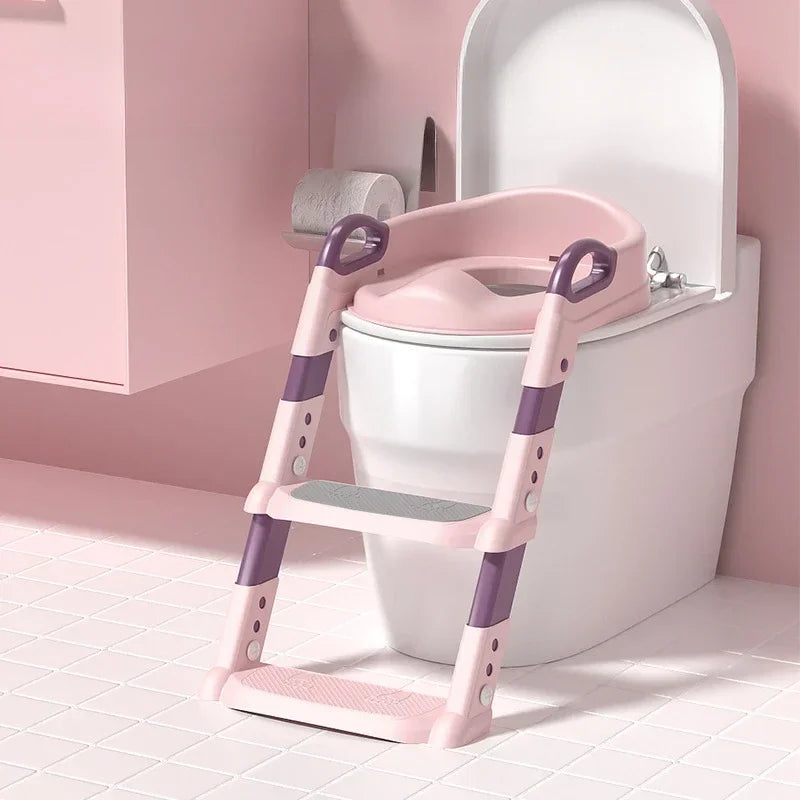 Abattant de toilette enfant avec escalier et support pliant
