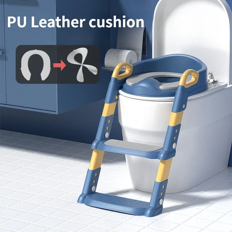 Abattant de toilette enfant avec escalier et support pliant