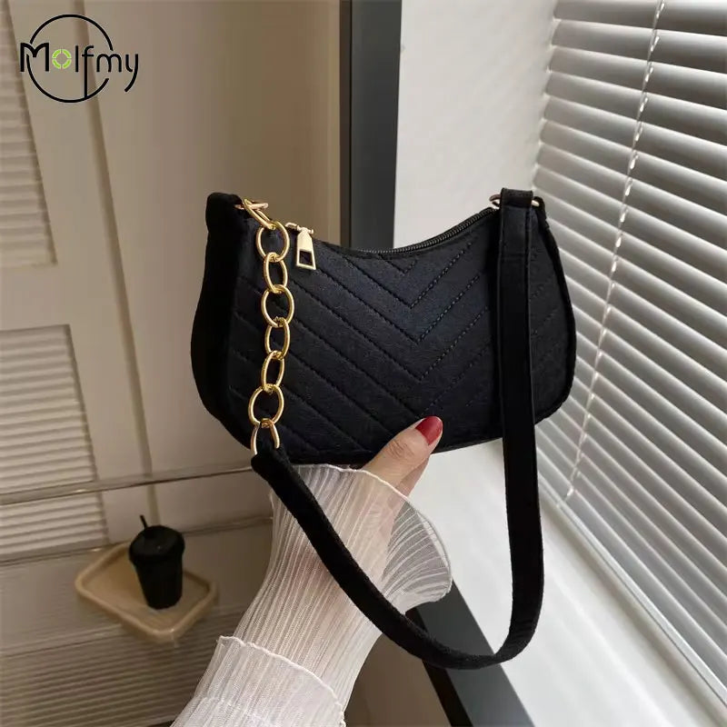 Mini Sac à Bandoulière en Feutre pour Femmes