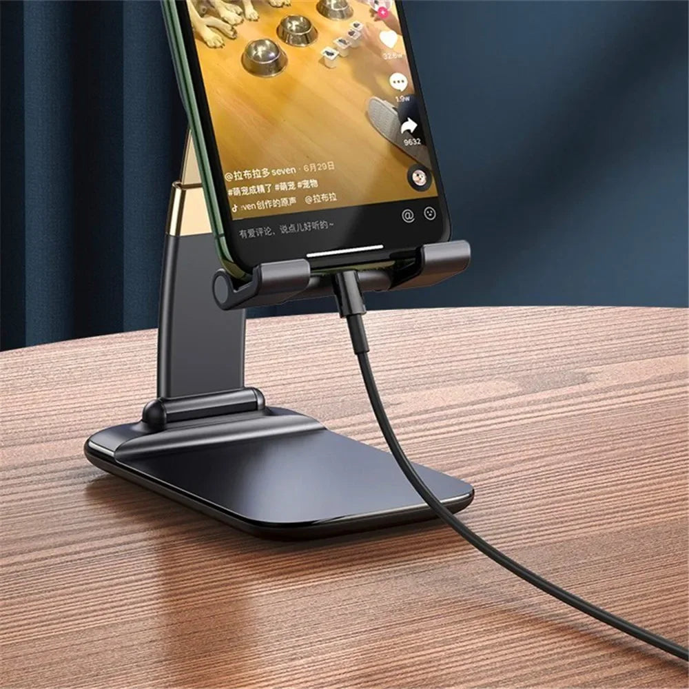 Support de Bureau Pliable en Métal pour Téléphone et Tablette