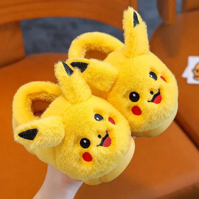 Pantoufles plates en peluche pour enfants