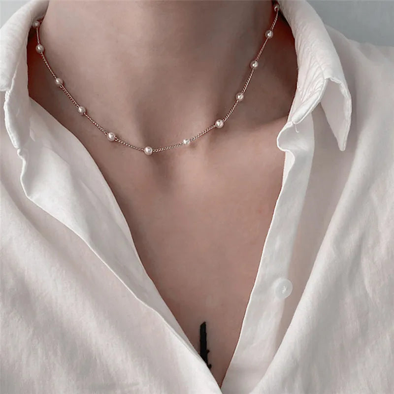 Collier Ras-du-Cou Cœur d'Amour en Perles