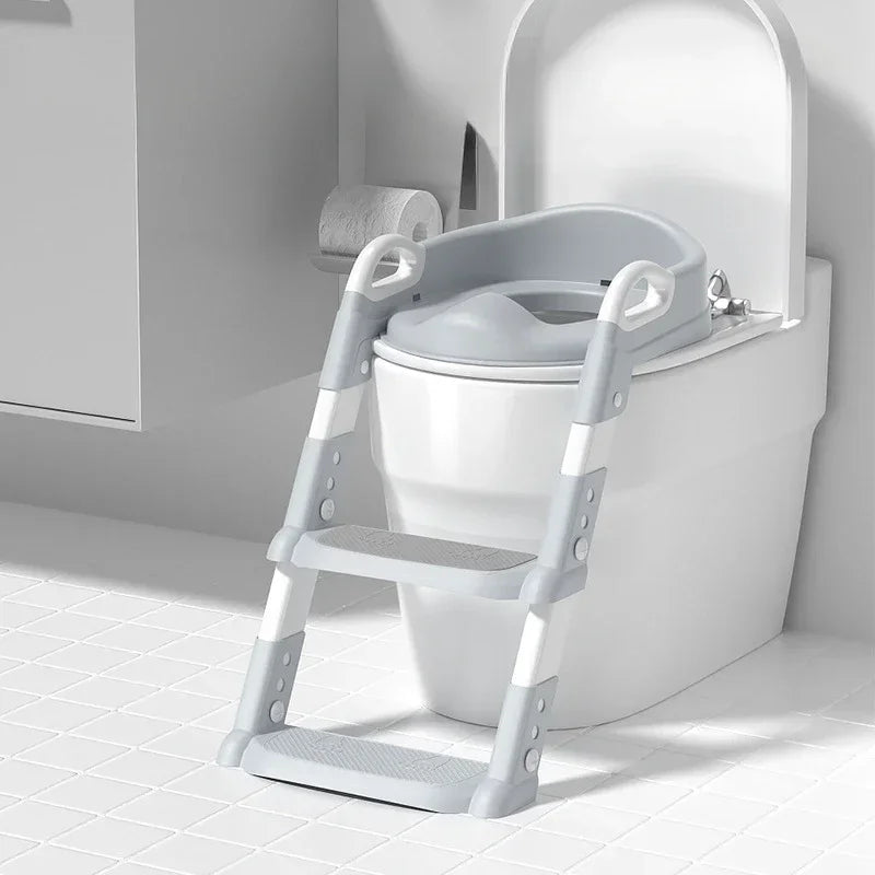 Abattant de toilette enfant avec escalier et support pliant