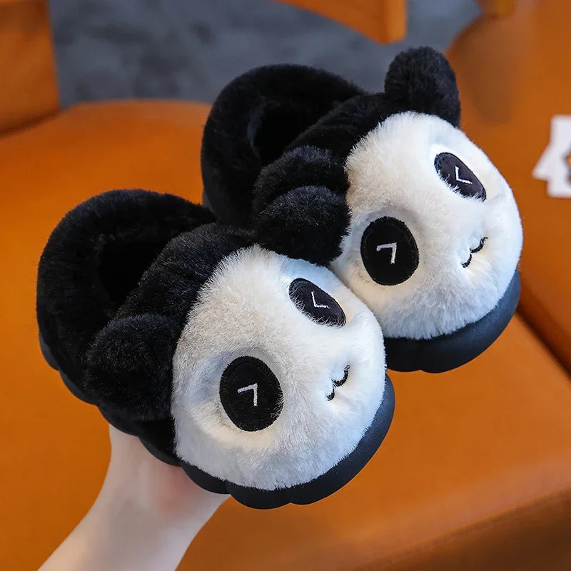 Pantoufles plates en peluche pour enfants