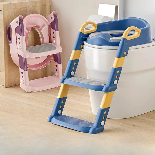 Abattant de toilette enfant avec escalier et support pliant