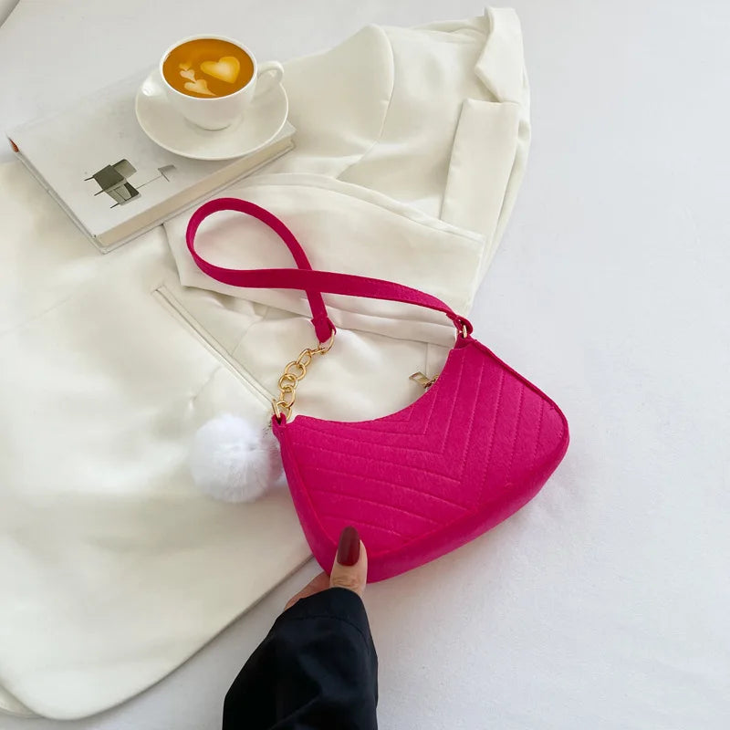 Mini Sac à Bandoulière en Feutre pour Femmes
