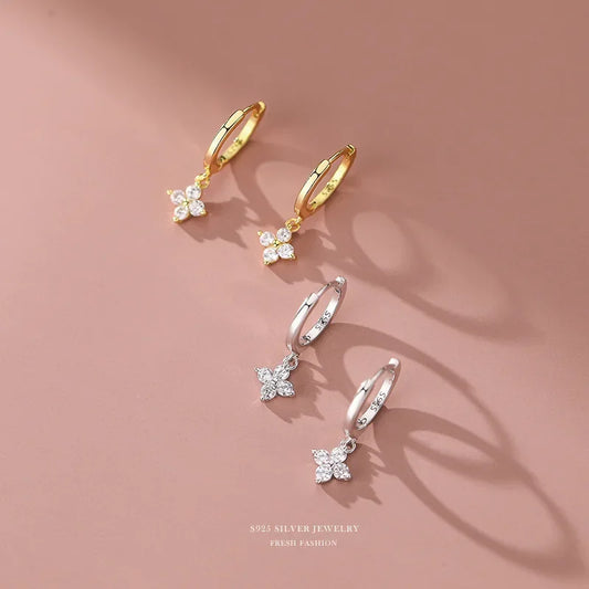 Boucles d'Oreilles Feuille en Argent Sterling 925