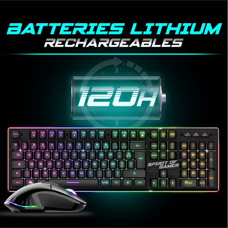 SOG - Ultimate 600 - Pack clavier / souris sans fil RGB - Spirit of Gamer