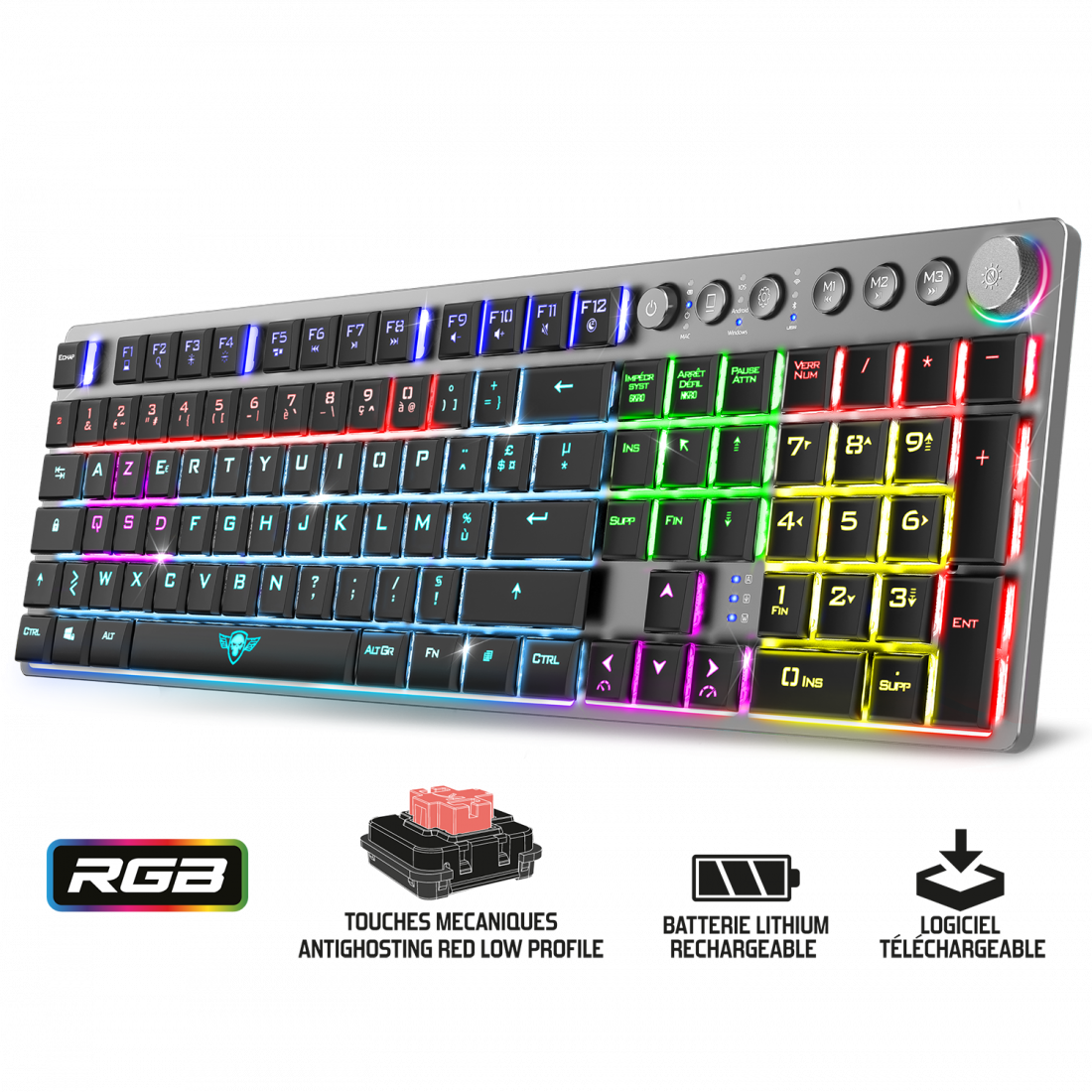 Clavier mécanique RGB Sans fil - XPERT K1500 - Spirit of Gamer