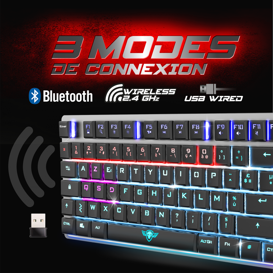 Clavier mécanique RGB Sans fil - XPERT K1500 - Spirit of Gamer