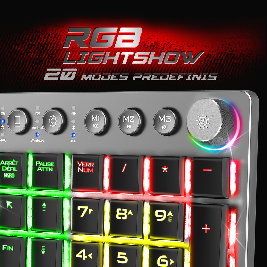 Clavier mécanique RGB Sans fil - XPERT K1500 - Spirit of Gamer